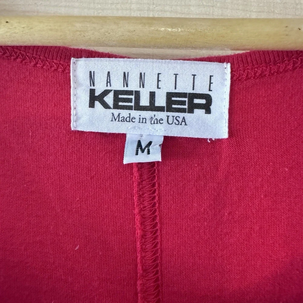 Vintage‎ Nannette Keller Womens M Bright Red Fringe Sleeveless Cotton Maxi Dress
